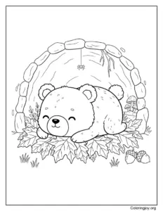 Hibernating Bear in Cozy Den