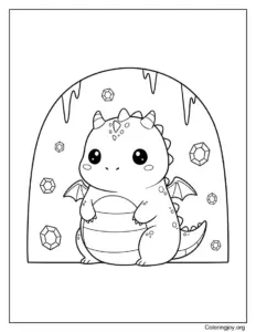 Ice Dragon in a Frozen Mountain Cave