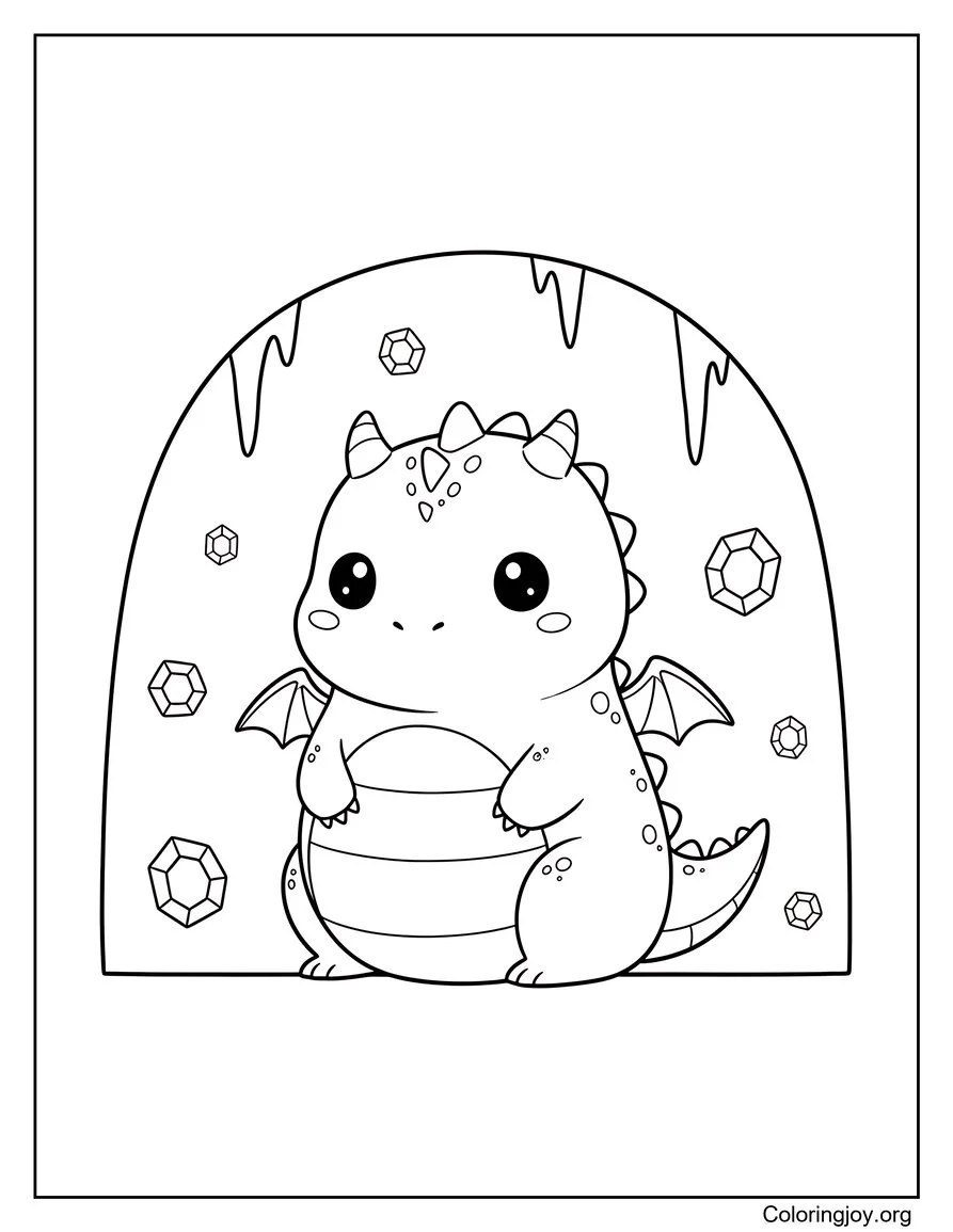 Ice Dragon in a Frozen Mountain Cave