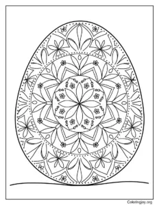 Intricate Mandala Easter Egg Coloring Page for Adults