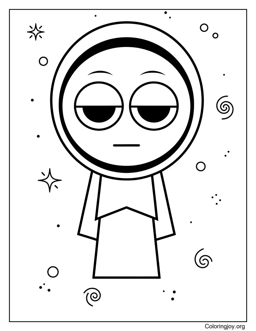 Jevins Playful Sprunki Scene Coloring Page