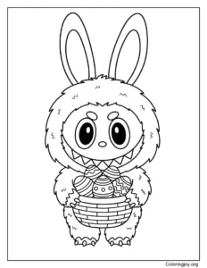 Labubu's Bunny Ears and Basket of Eggs