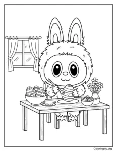 Labubu's Peaceful Easter Egg Painting