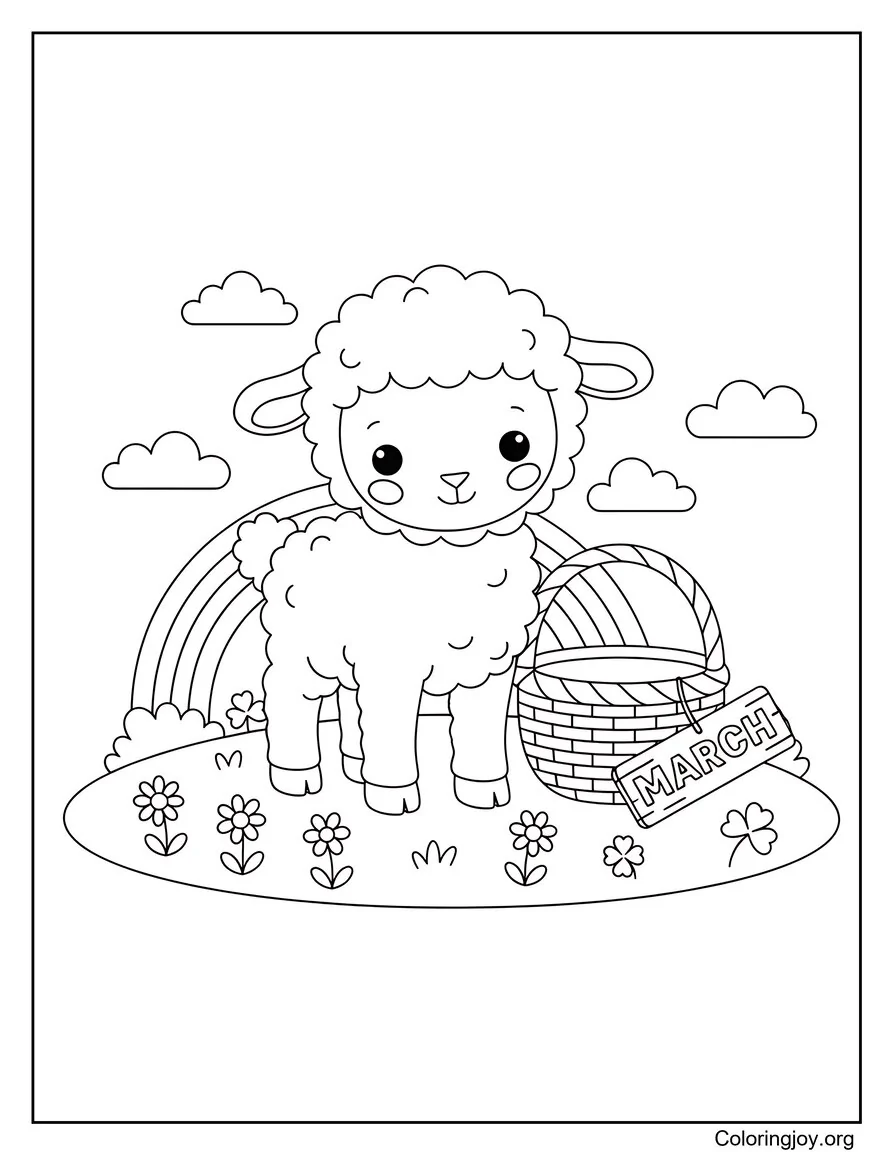 Lamb in the Spring Field