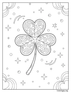 Shamrock with Shooting Stars Background