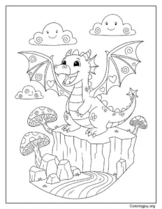 Majestic Winged Dragon Roaring on Cliff