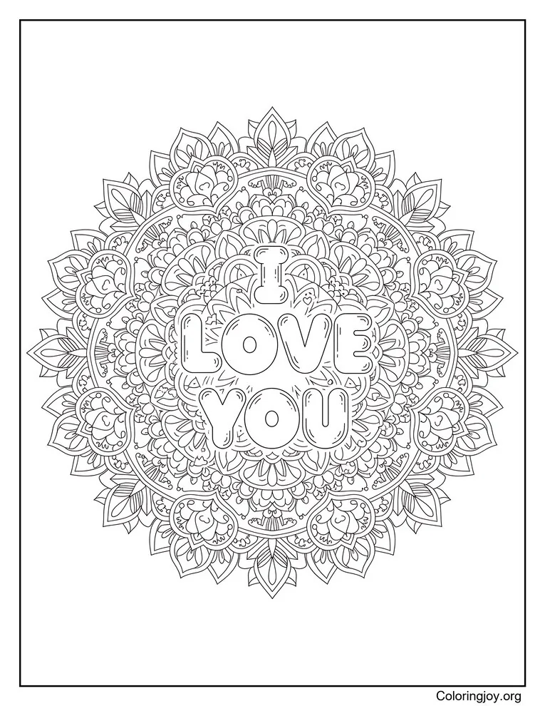 Mandala I Love You Pattern