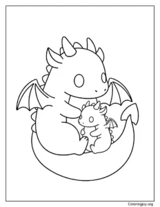 Mom and Baby Dragon Cuddling