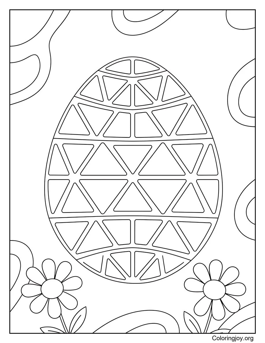 This egg has numbered sections that guide a fun coloring activity.