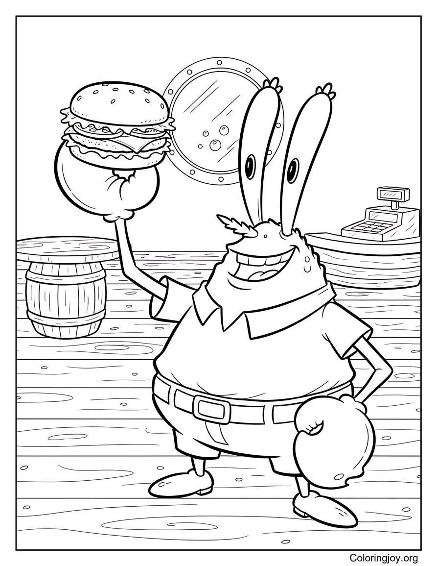 Mr. Krabs Holding a Krabby Patty