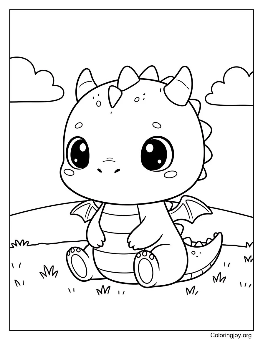 Coloring sheet of Friendly Dragon