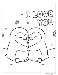 Penguin Cuddle I Love You Moment
