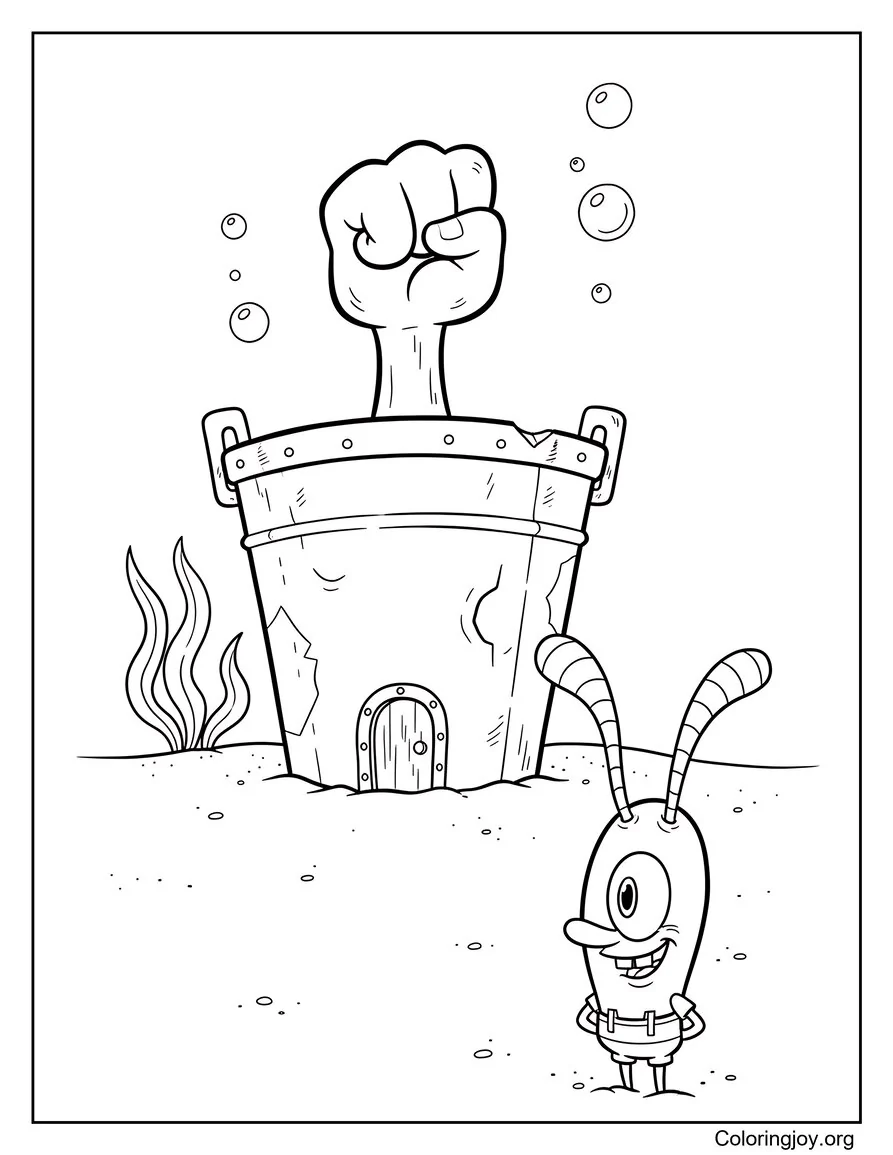 Plankton Looking Sneaky Near Chum Bucket