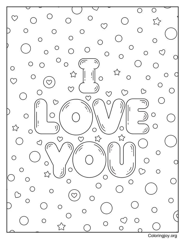 Polka Pattern Saying I Love You