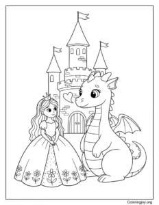 Princess and Friendly Castle Dragon