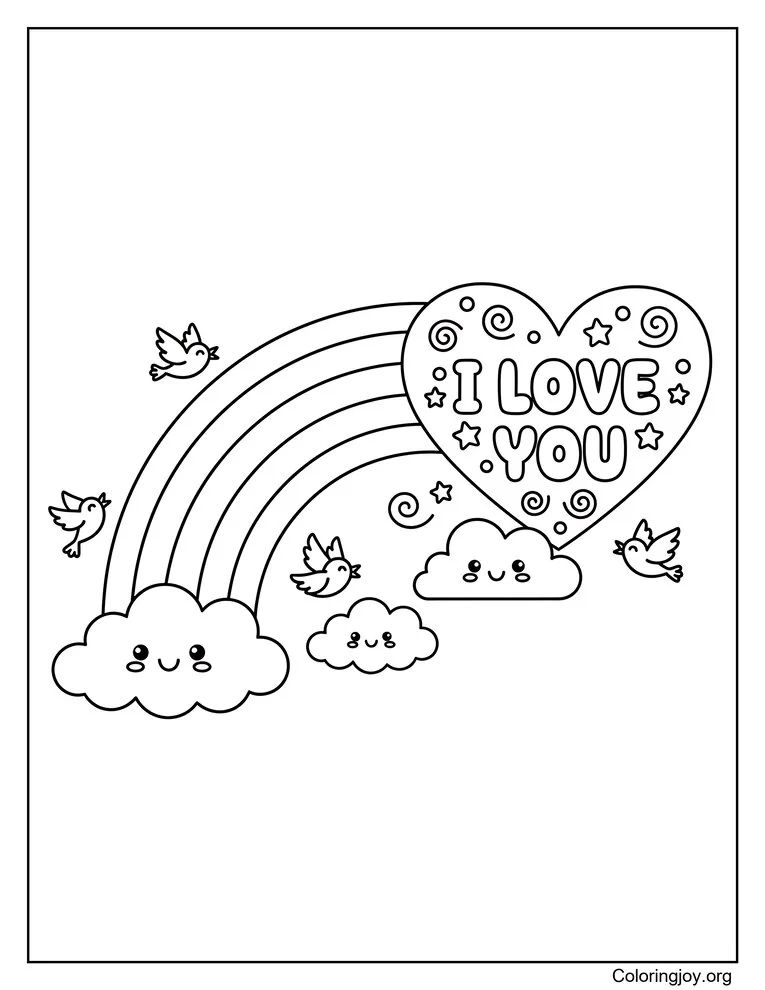Rainbow Heart With I Love You