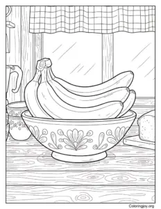 Realistic Banana Bunch In Kitchen