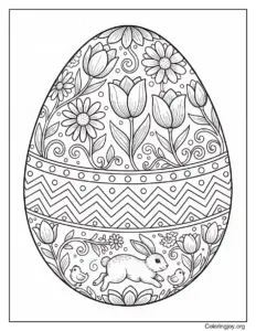 Realistic Easter Egg Coloring Page