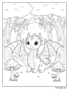 Realistic Forest Dragon with Large Wings