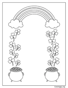 Shamrock and Rainbow Heart Scene