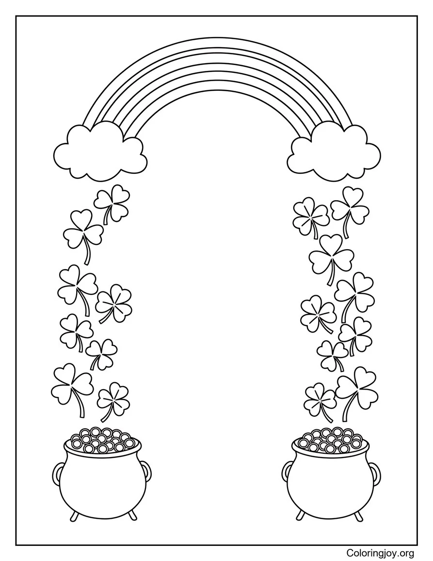 Shamrock and Rainbow Heart Scene