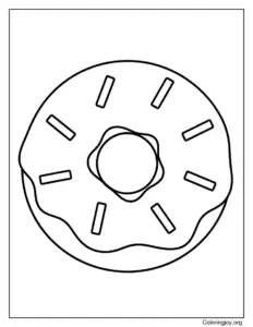 Free Printable Simple Donut Coloring Page