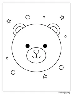 Simple Easy Bear Face for Preschool