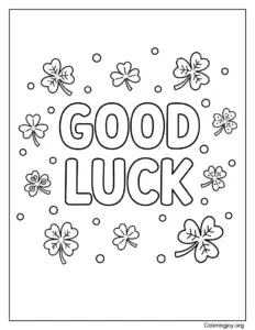 Endless Good Fortune Shamrock Coloring Page