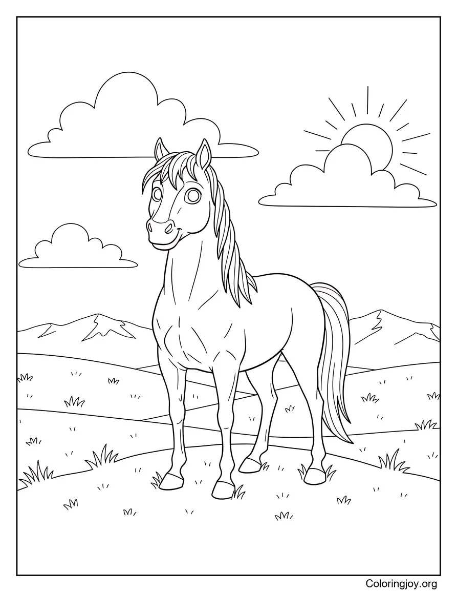Wild Spirit Horse Coloring Printable