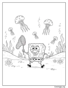 SpongeBob Exploring Jellyfish Fields