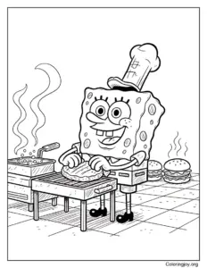 Spongebob Making Burger Patty