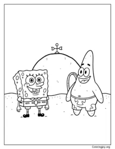 SpongeBob Visiting Patrick at His Rock House