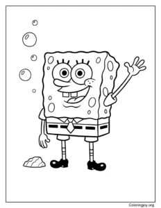 Easy SpongeBob Waving Hello with Big Smile
