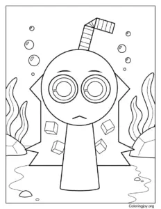 Sprunki Aqua Coloring Page