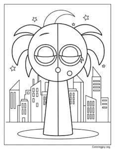 Sprunki Semihemi Coloring Page