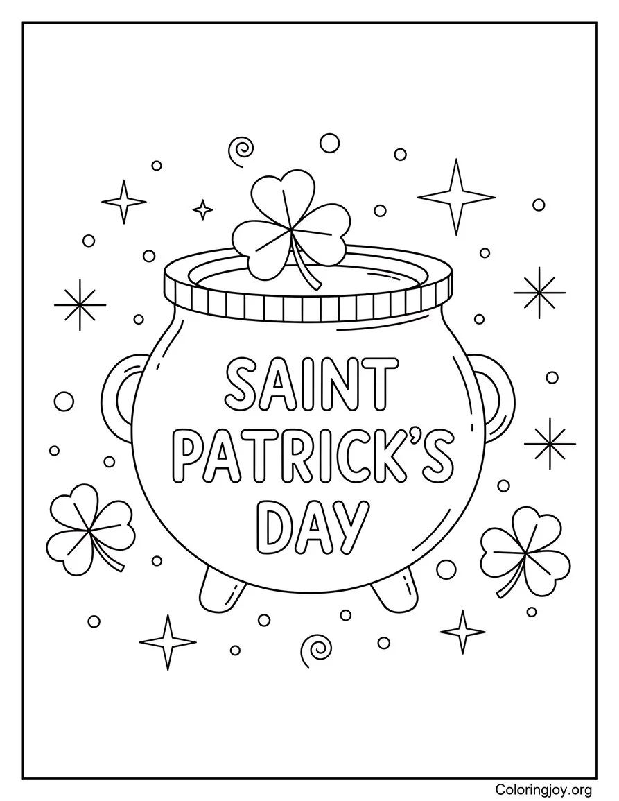 Gold Pot with St Patrick's Day