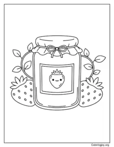 Strawberry jam jar