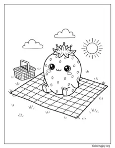 Strawberry on a Picnic Blanket