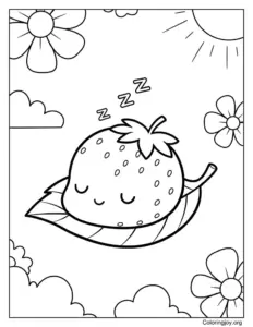 Strawberry Sleeping on a Leaf