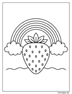 Strawberry with a rainbow