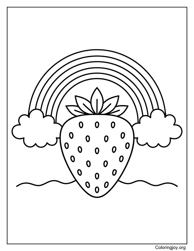 Strawberry with a rainbow
