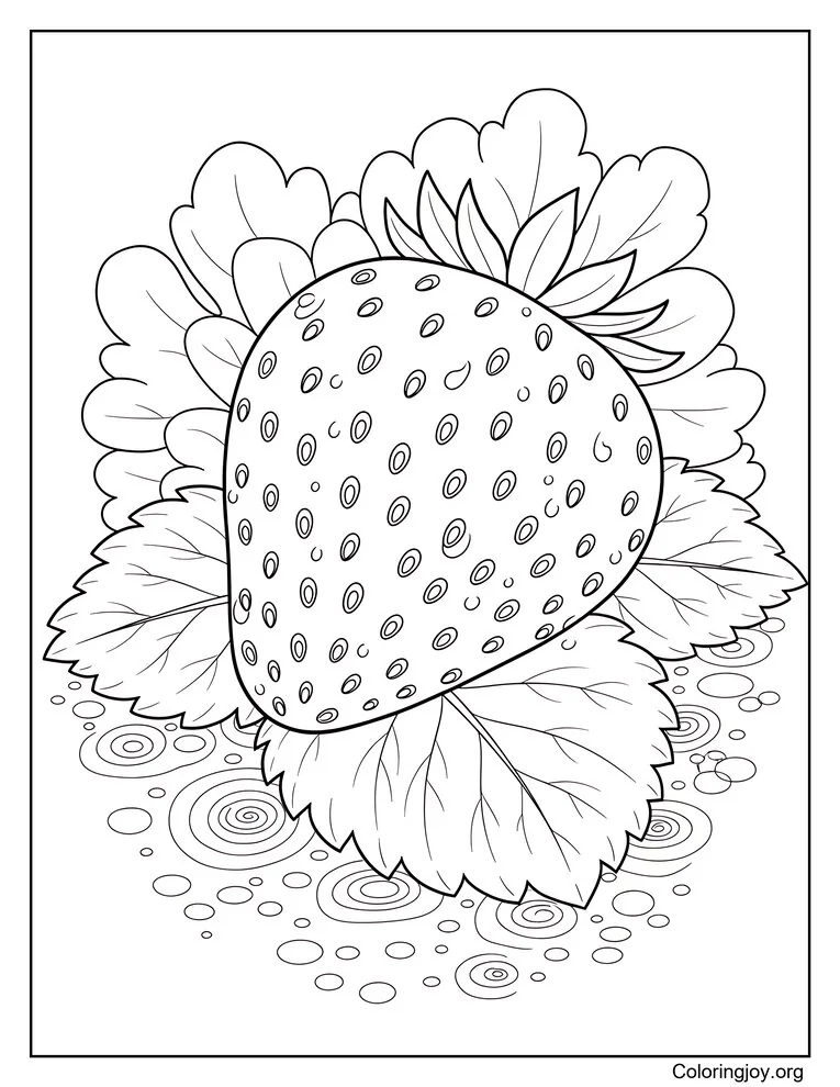 Strawberry Realistic with Water Droplets