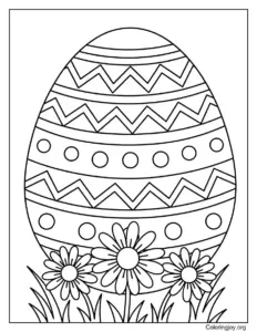 Striped Easter Egg Coloring Sheet
