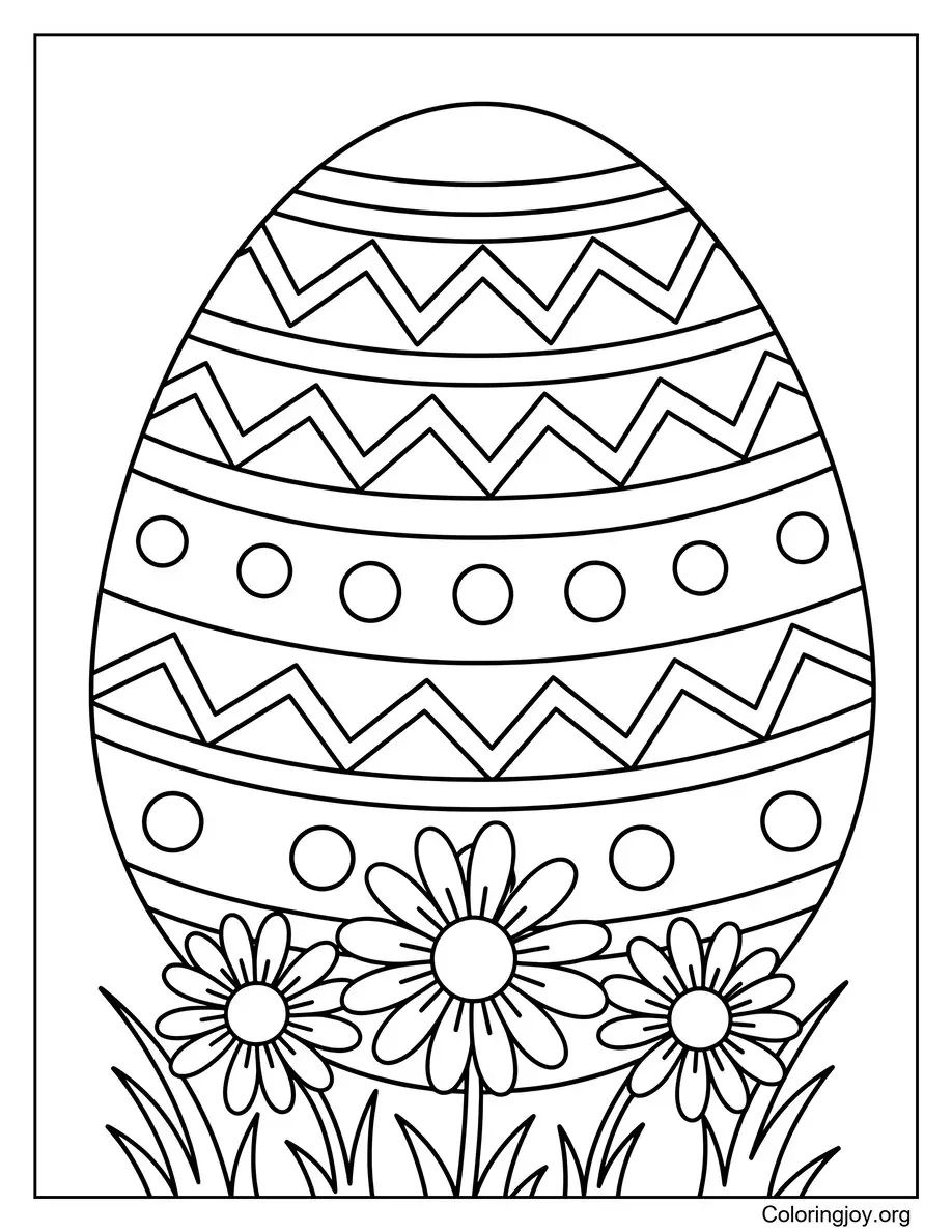Striped Easter Egg Coloring Sheet