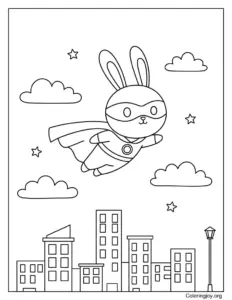Bunny Driving a Cute Car Coloring Sheet
