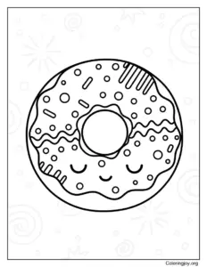 Textured Doughnut Colouring Page