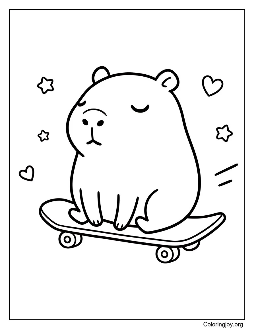 Cute Chubby Capybara Skater