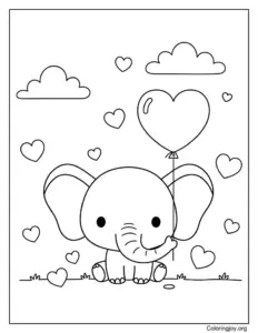 Birthday elephant with cake