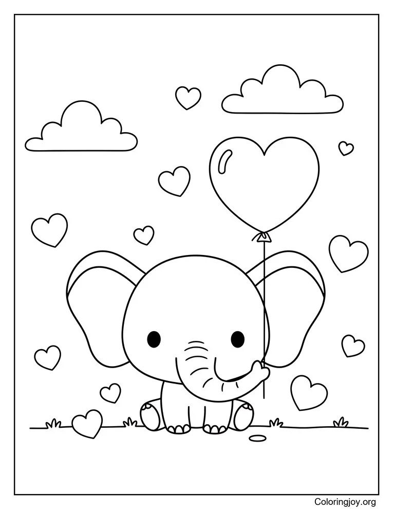 Birthday elephant with cake