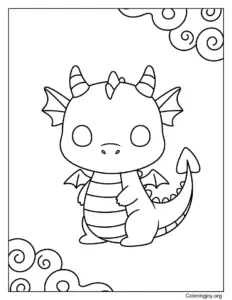 Year of the Dragon Zodiac drawing to color